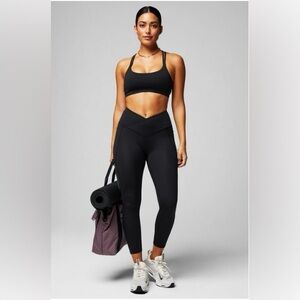 NWT- Fabletics PureLuxe High-Waisted Crossover 7/8 Leggings -BLACK (24”)- New!